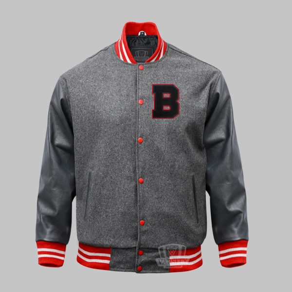 Custom Varsity Jackets Black Grey