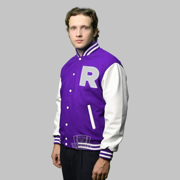 Men Purple Letterman Jackets