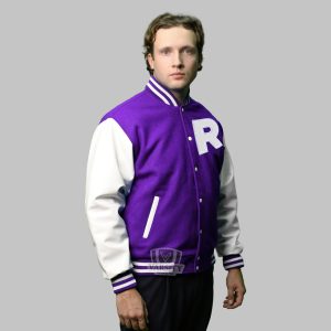 Men Purple Letterman Jackets