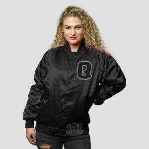 Women Letterman Jacket Satin