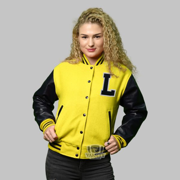 Women Varsity Jacket Yellow